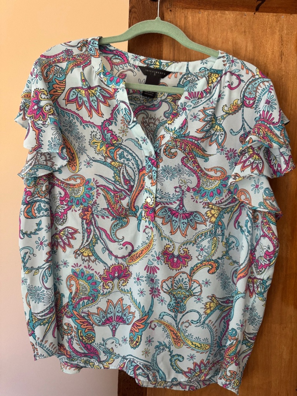 Multi color paisley top